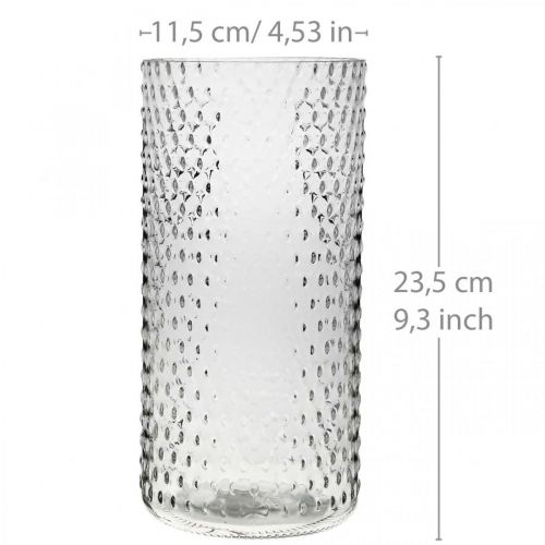 Artikel Bloemenvaas, glazen vaas, kaarsglas, glazen lantaarn Ø11.5cm H23.5cm