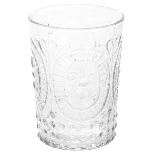 Glazen stormlantaarn, kaarsenhouder, theelichthouder, glas Ø7,5cm H10cm | Floristik24.nl