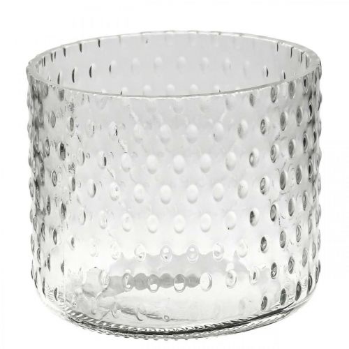Floristik24 Lantaarnglas, theelichthouder glas, kaarsglas Ø11,5cm H9,5cm