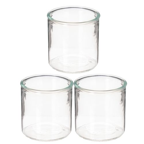 Glazen cilindervaas, transparant, veelzijdig, 10 cm, 3 stuks | Floristik24.nl