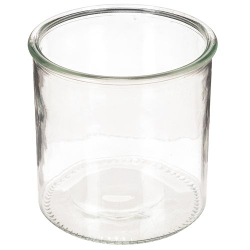 Glazen theelichthouder, rond, helder glas, veelzijdig, 12 cm, 2 stuks