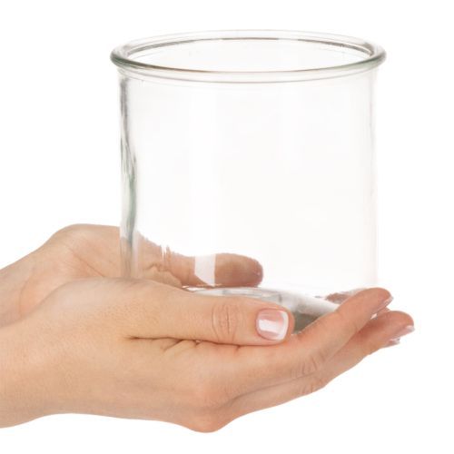Glazen theelichthouder, rond, helder glas, veelzijdig, 12 cm, 2 stuks | Floristik24.nl