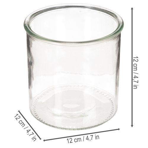 Glazen theelichthouder, rond, helder glas, veelzijdig, 12 cm, 2 stuks | Floristik24.nl