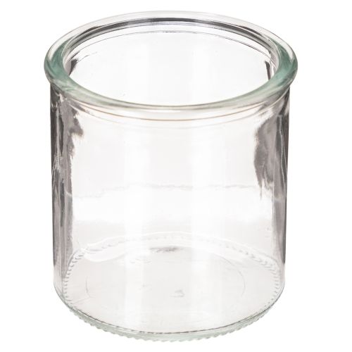 Ronde glazen theelichthouder, helder glas, 8 cm, 3 stuks