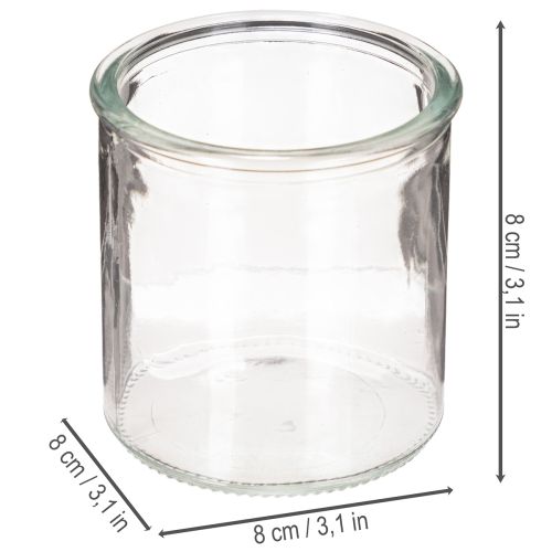 Ronde glazen theelichthouder, helder glas, 8 cm, 3 stuks | Floristik24.nl