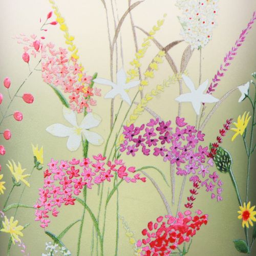 Floristik24 Lantaarn glas met kleurrijke bloemen zomer H12,5cm 3 st