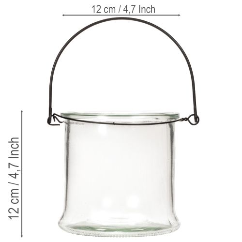 Glazen hanglantaarn Ø12cm H12,5cm 2 stuks | Floristik24.nl
