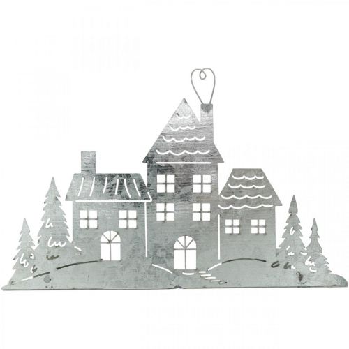 Artikel Kerstdecoratie huisjes, theelichthouder metaal L20cm