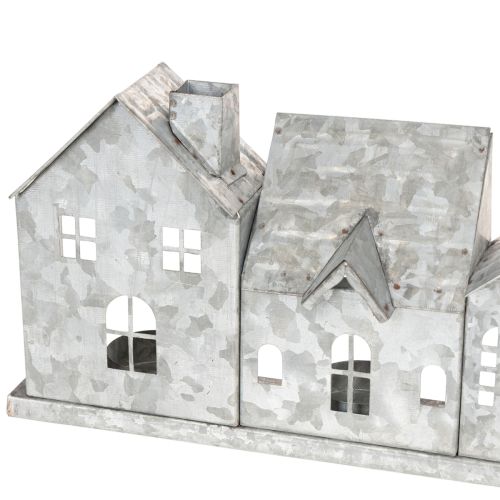 Decoratieve rij huisjes met theelichthouders, adventsdecoratie, 68 cm | Floristik24.nl