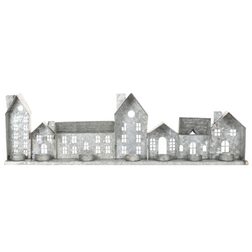 Decoratieve rij huisjes met theelichthouders, adventsdecoratie, 68 cm | Floristik24.nl