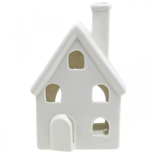 Artikel Lantaarnhuis Keramiek Lichthuis Advent Wit H14cm 2 st