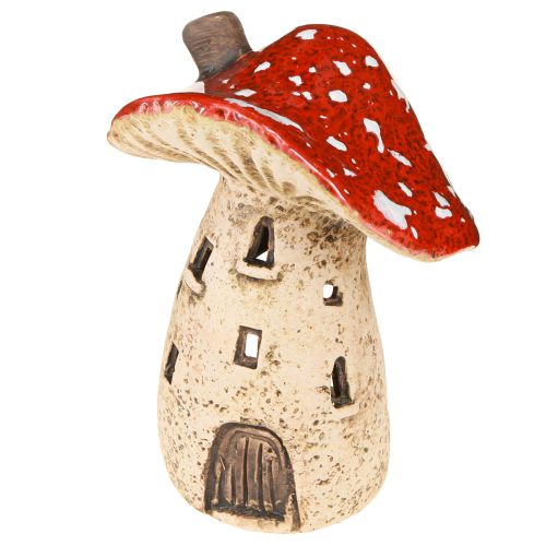 Artikel Lantaarn keramische paddenstoelen herfstdecoratie H12,5/14cm 2 stuks