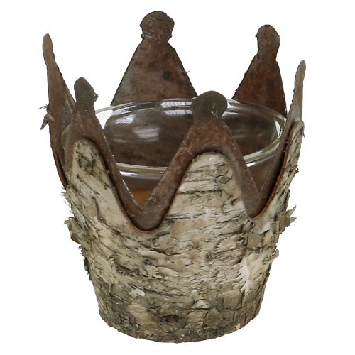 Floristik24 Lantaarnkroon met berken en metaal Ø7cm H7.5cm 3st