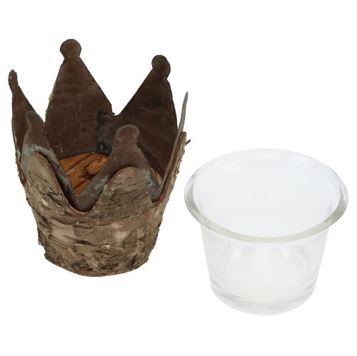 Floristik24 Lantaarnkroon met berken en metaal Ø7cm H7.5cm 3st