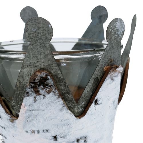 Floristik24 Lantaarn kroon met berken Ø11cm H11.5cm 1st
