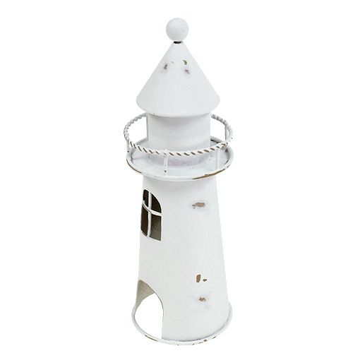 Floristik24 Deco vuurtoren 15cm wit