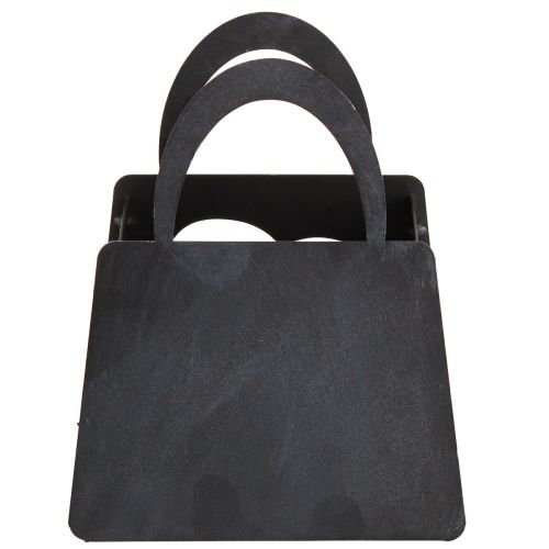 Artikel Lantaarn Metalen Decoratie Zak met Hart Antraciet H18cm 2st