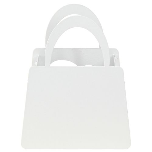 Artikel Lantaarn metalen sierzakje met hart wit H18cm 2st