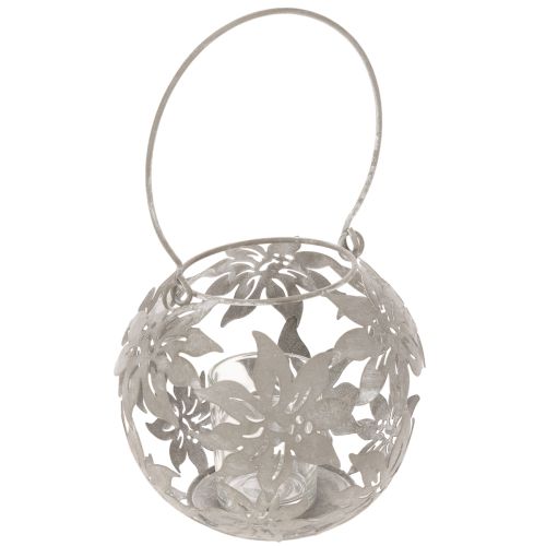 Metalen hanglantaarn voor windlichtdecoratie, grijs, Ø14cm H13cm kopen | Floristik24.nl