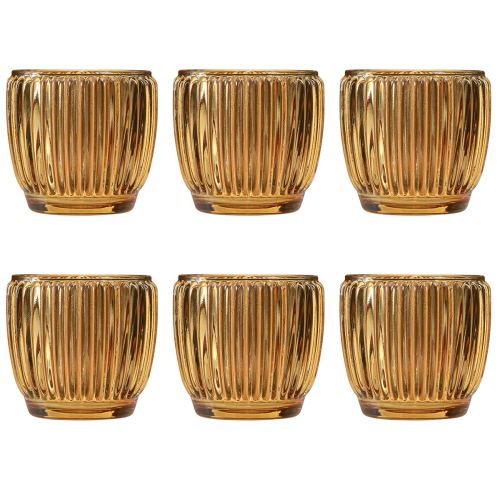 Artikel Lantaarn Oranje Kandelaar Glas Retro Ø7cm H7cm 6 st