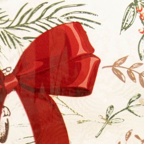 Glazen votiefkaarsenhouder met rood lint en wintertakken, 15 cm | Floristik24.nl