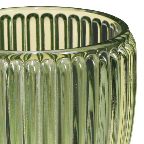 Artikel Lantaarn theelichthouder glas groen retro Ø7cm H7cm 6 st