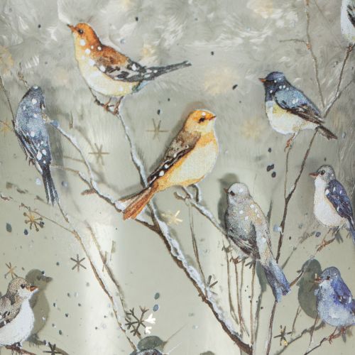 Kandelaar met vogels, winterdesign, glanzend, 12 cm | Floristik24.nl