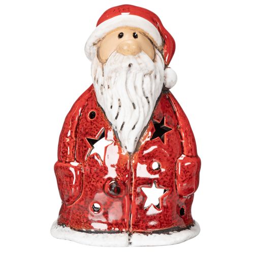 Decoratief kerstmanfiguurtje als theelichthouder met sterren, tafeldecoratie, 15 cm kopen | Floristik24.nl
