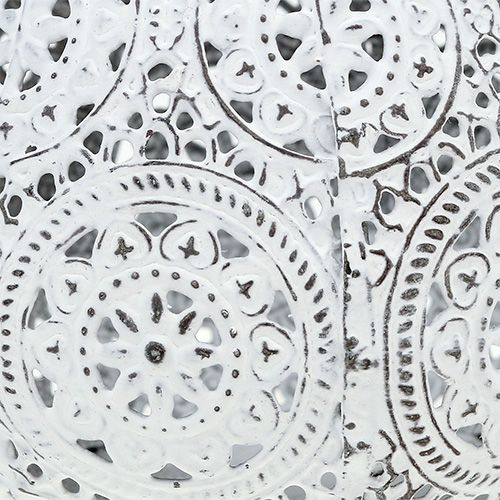 Floristik24 Lantaarn wit met patroon Ø10cm H8cm 1p