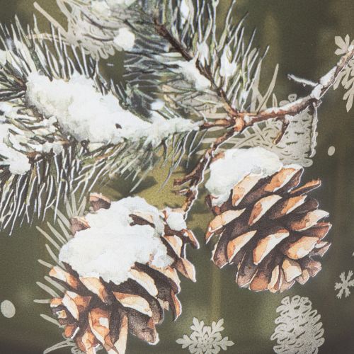 Glazen theelichthouder met dennenappels en sneeuwvlokken, 15 cm | Floristik24.nl