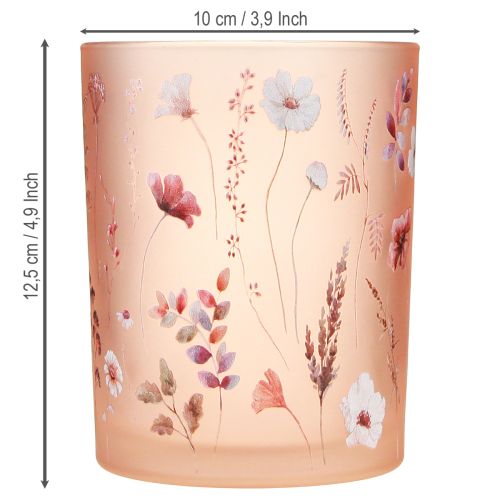 Artikel Decoratieve glazen lantaarn met bloemenmotief voor stijlvolle woonaccessoires, 12,5 cm, 2 stuks