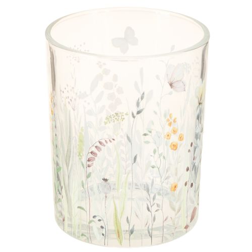 Decoratieve glazen lantaarn met vlinderweidemotief voor stijlvolle woonaccessoires, 18 cm, 2 stuks