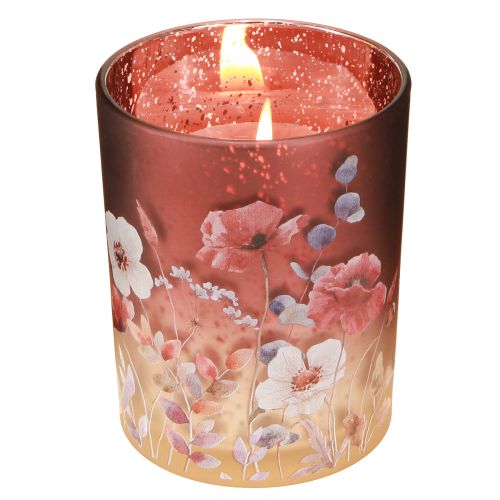 Artikel Decoratieve glazen lantaarn met bloemenmotief voor een elegante woondecoratie, 12,5 cm, 2 stuks