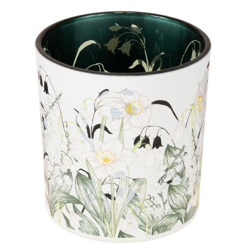 Decoratieve glazen lantaarn met bladmotief voor stijlvolle woonaccessoires, 8 cm, 4 stuks