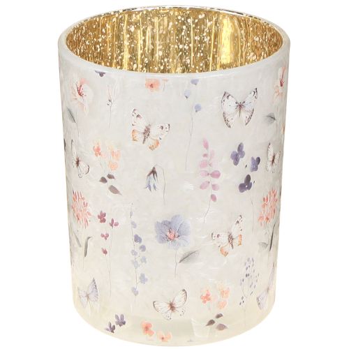 Glazen theelichthouder met vlindermotief voor gezellige momenten, 12,5 cm, 2 stuks