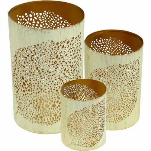 Artikel Herfst lantaarn metaal decoratie H20,5/15,5/10,5cm set van 3