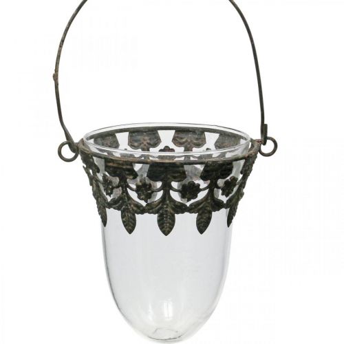 Floristik24 Lantaarn glas om decoratie op te hangen 24/28/30cm set van 3
