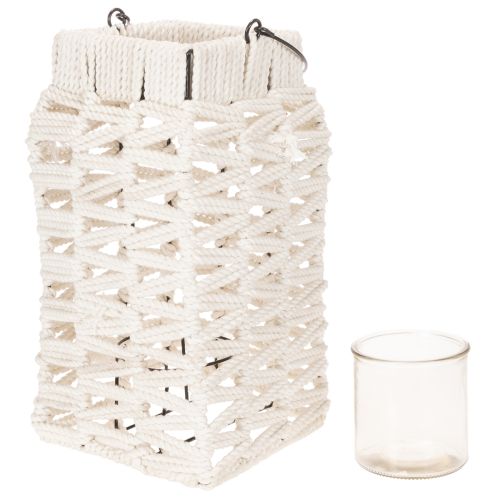 Hangende lantaarn, zomerdecoratie, macramé H35,5cm B19cm | Floristik24.nl