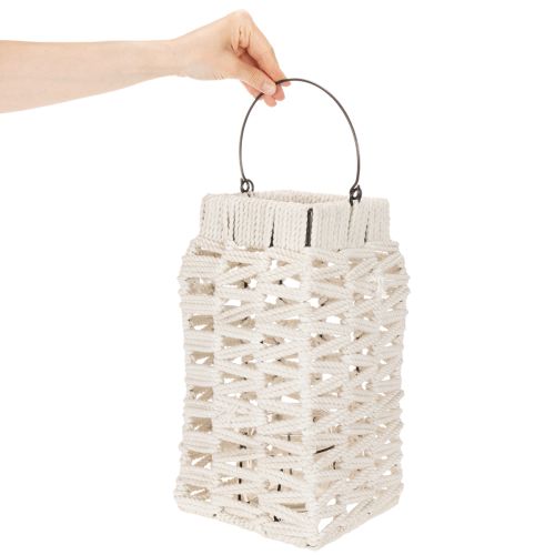 Hangende lantaarn, zomerdecoratie, macramé H35,5cm B19cm | Floristik24.nl