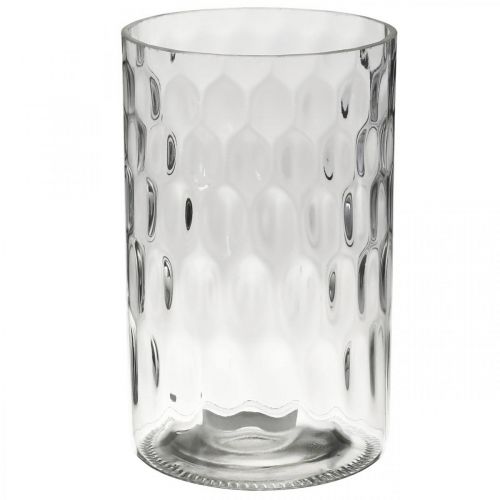 Floristik24 Bloemenvaas, glazen vaas, kaarsglas, glazen lantaarn Ø11.5cm H18.5cm