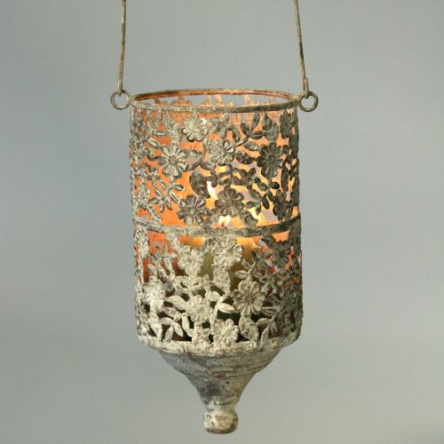 Floristik24 Hangdraad licht antiek metaal Ø10cm H21cm 2st