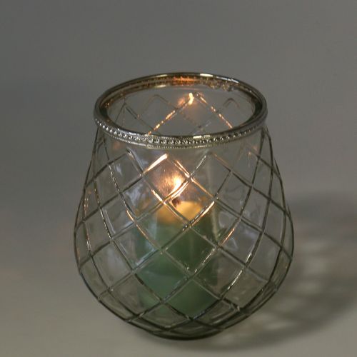 Floristik24 Windlicht antieke ruit Ø13cm H14cm