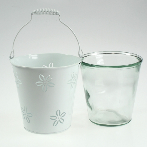 Floristik24 Lantaarnemmer wit Ø17cm H17cm