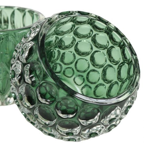 Floristik24 Lantaarn glas donkergroen Ø8cm H6cm 2st