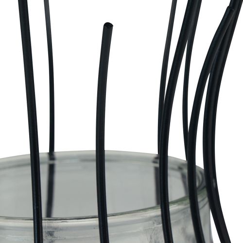 Artikel Lantaarn glas metaal decoratieve zwarte beker Ø17cm H27cm