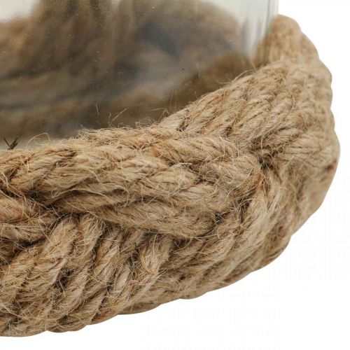 Floristik24 Lantaarn glas natuurvezel hennep gevlochten Ø13cm H10cm