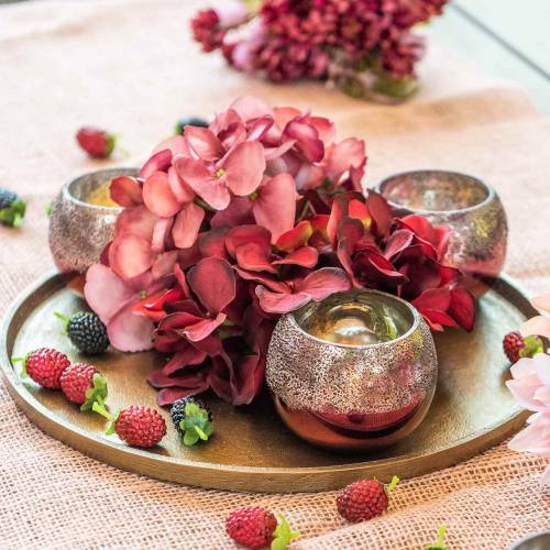 Floristik24 Lantaarn glas roze Ø8,5cm H6,5cm 4 st