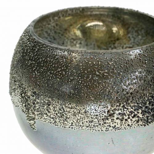 Artikel Lantaarn glas zilver Ø8.5cm H6.5cm 4st