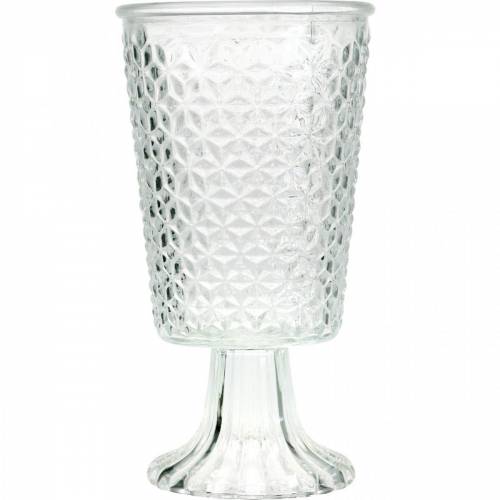 Floristik24 Lantaarn glas met voet helder Ø10cm H18.5cm tafeldecoratie