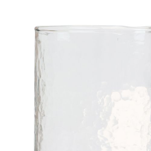 Floristik24 Glazen lantaarn met voet, ronde glazen theelichthouder Ø8cm H20cm